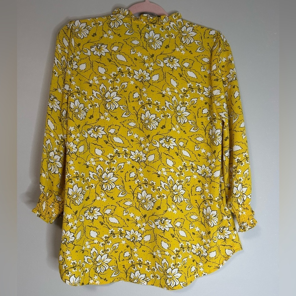 Women’s Jasmine & Juliana Floral Yellow Blouse, Size S - Picture 6 of 6
